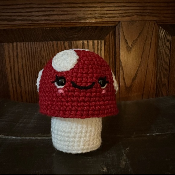 Crocheted mushroom baby rattle nursery decor - Picture 6 of 6